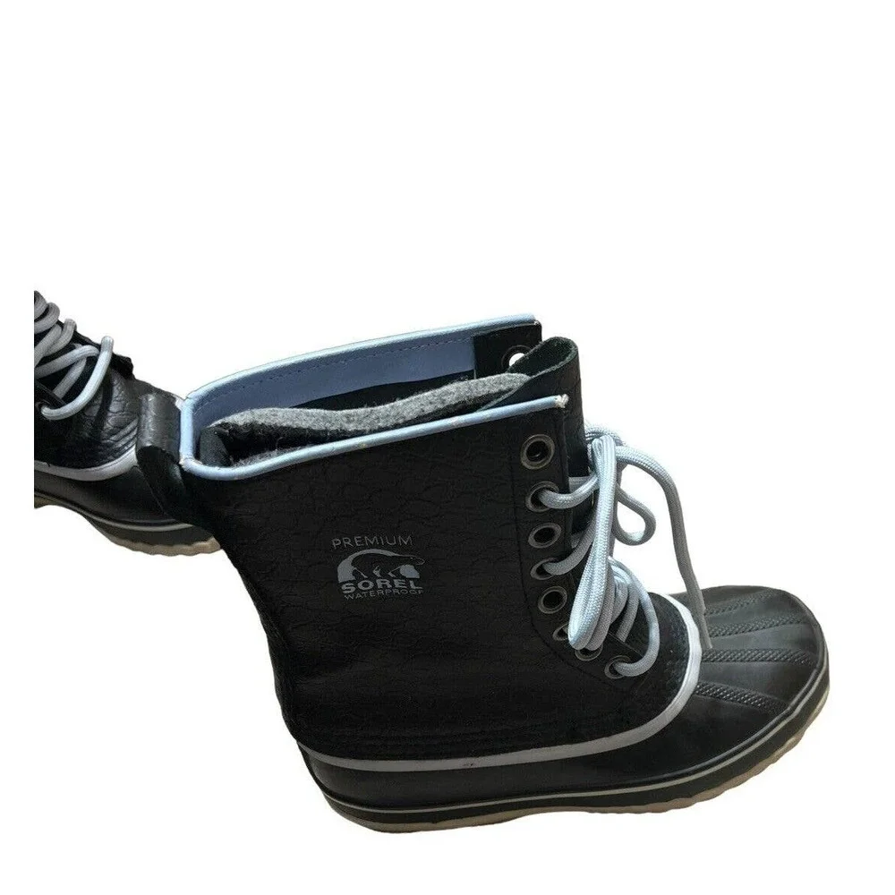 Sorel 1964 Premium Size 5 Pebbled‎ Winter Snow Boots Black Blue